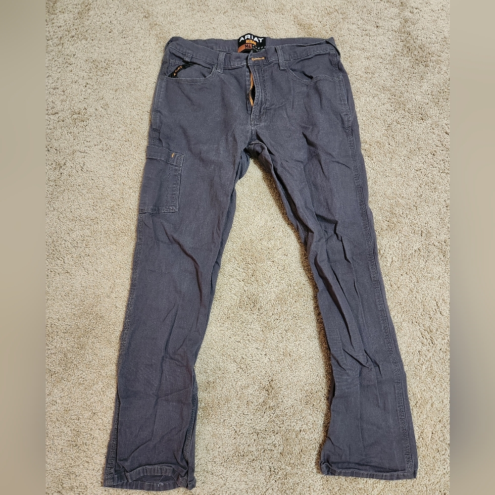 Ariat Men's Gray Cargo Pants Rebar M4 35/34